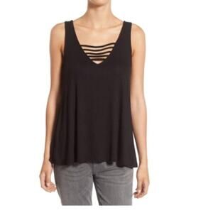Socialite Strappy Rib Knit Tank Size Small